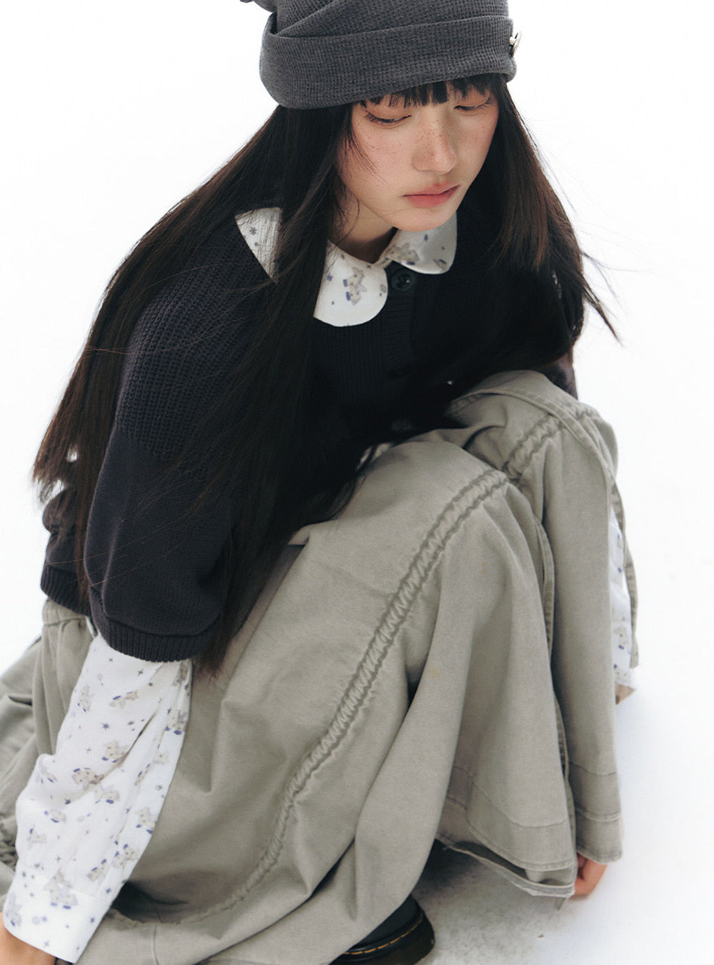 Rib Trim Half Sleeve Jacket