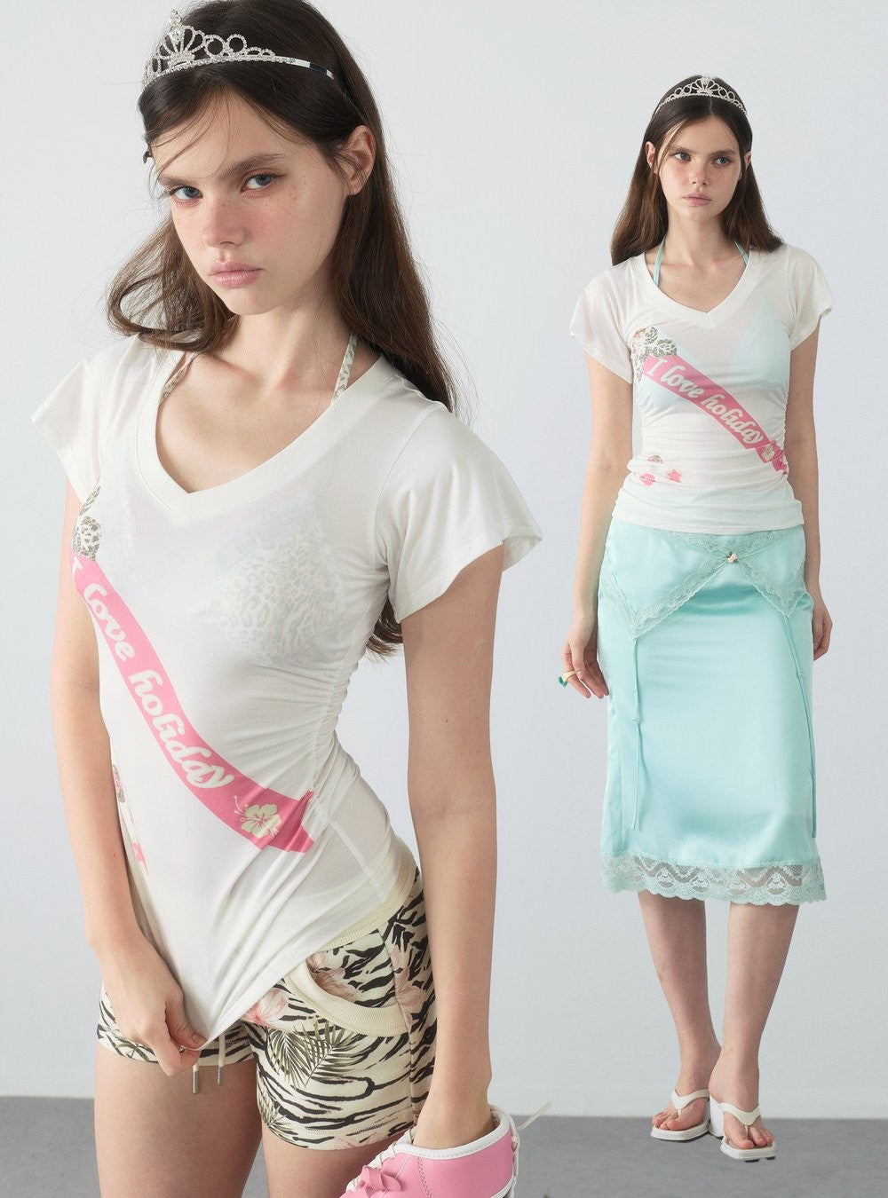 Spiral Ribbon Shirring Top