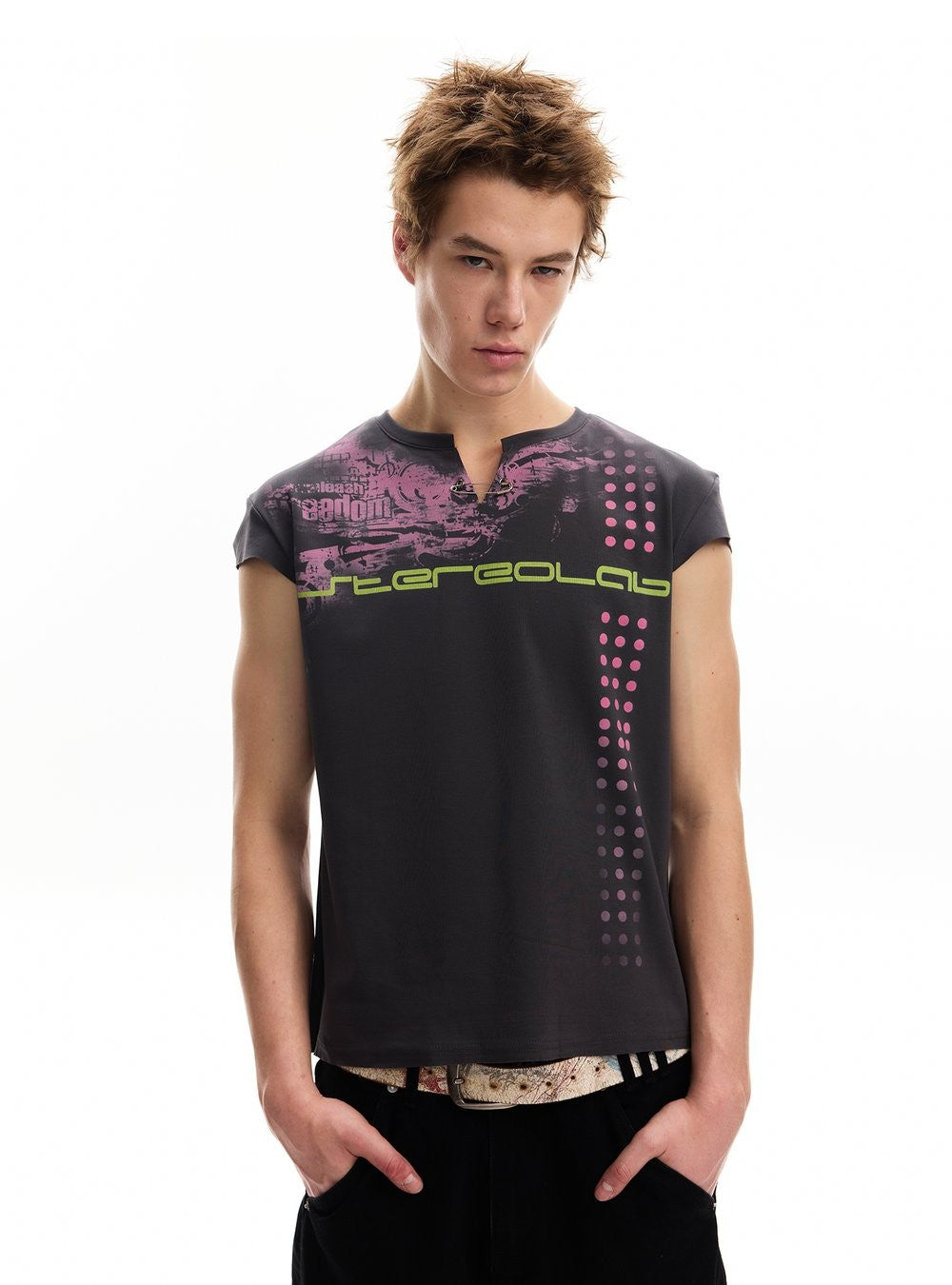 Whirl Dot Wing Sleeve Top