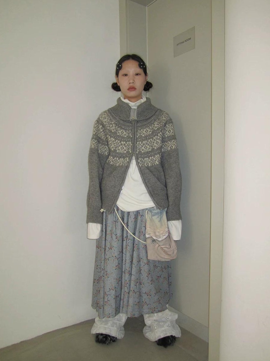 3months | CASUAL FAIR ISLE KNIT CARDIGAN【ID:TN00067】