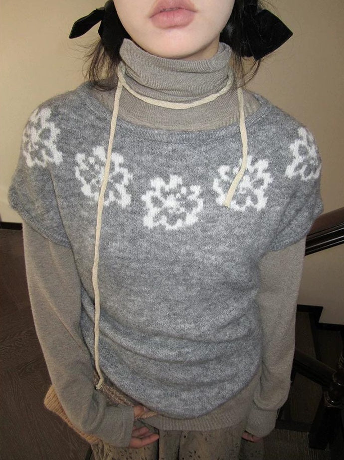 3months | VINTAGE GRAY KNIT SWEATER【ID:TN00044】