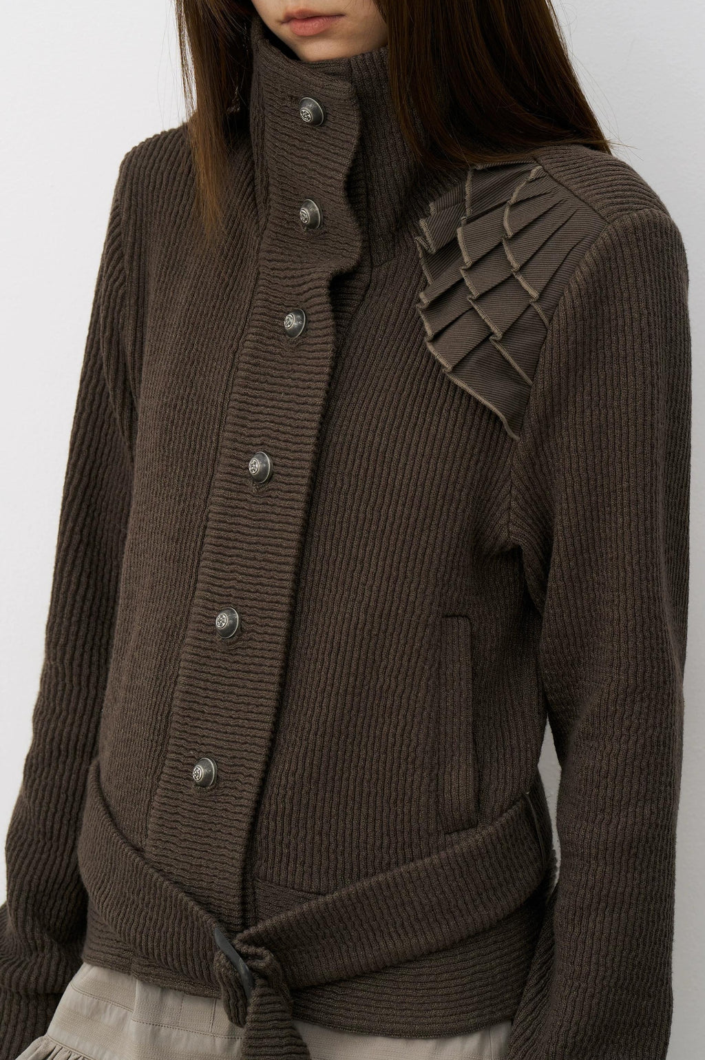 THELIGHT | LACE SHOULDER KNIT JACKET【ID:TN00115】