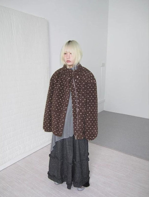 3months | POLKA DOT JACQUARD WOOL COAT【ID:TN00056】