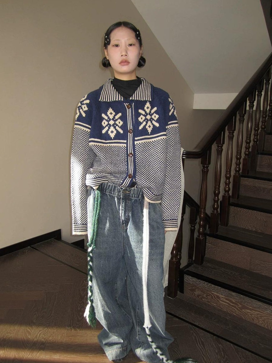 3months | RETRO LOOSE KNIT SWEATER JACKET【ID:TN00043】