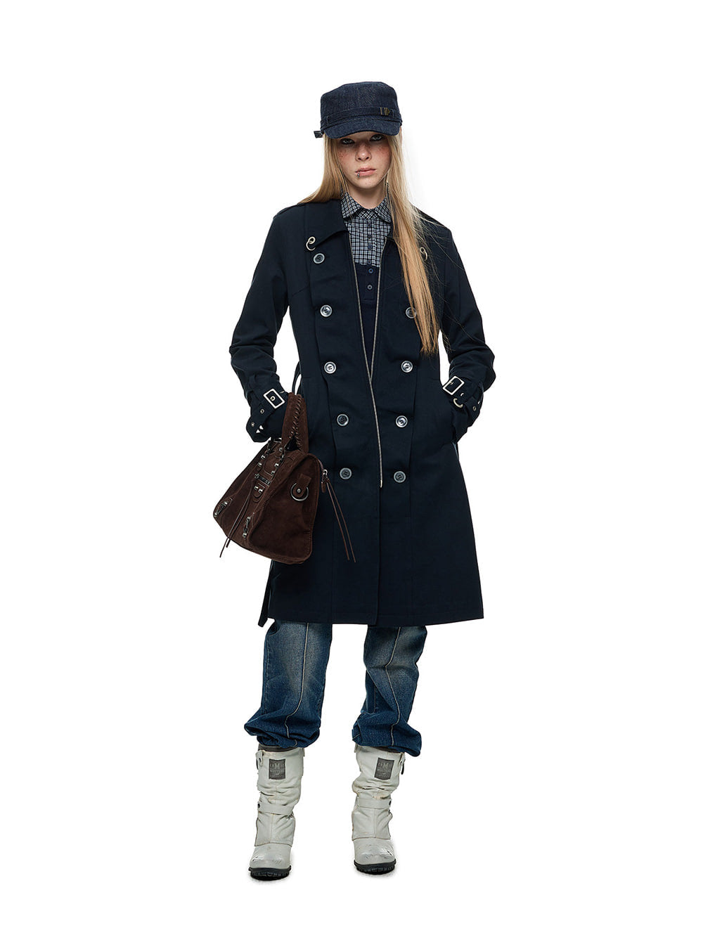 Tie Waist Double Breasted Trench Coat