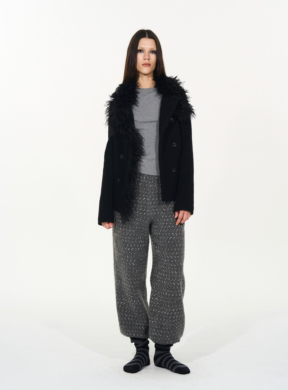 Casual Polka Dot Wool Sweatpants