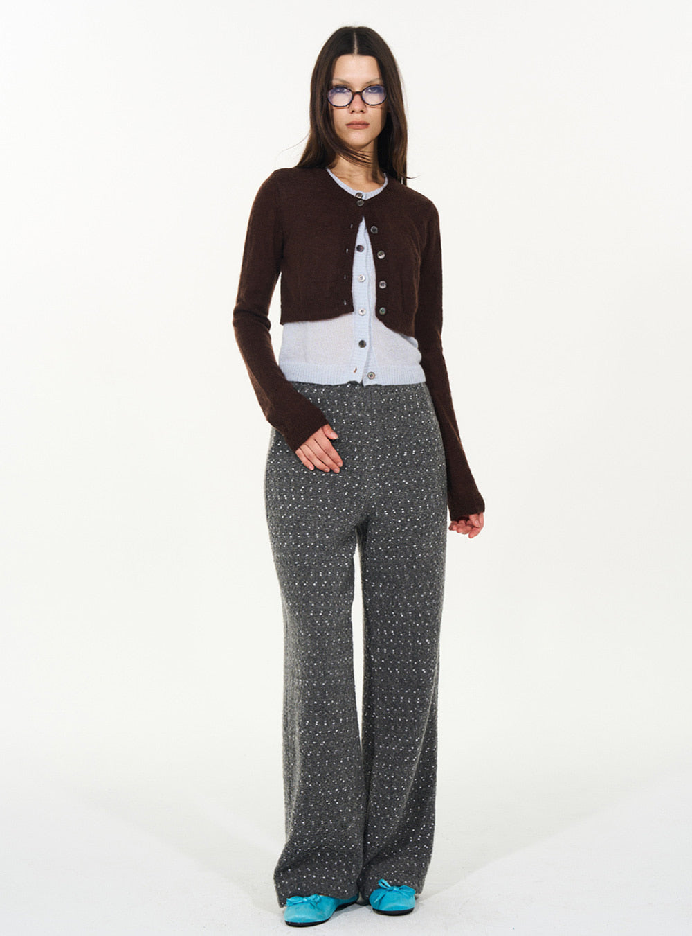Mohair Blend Layered Knit Cardigan (2color)