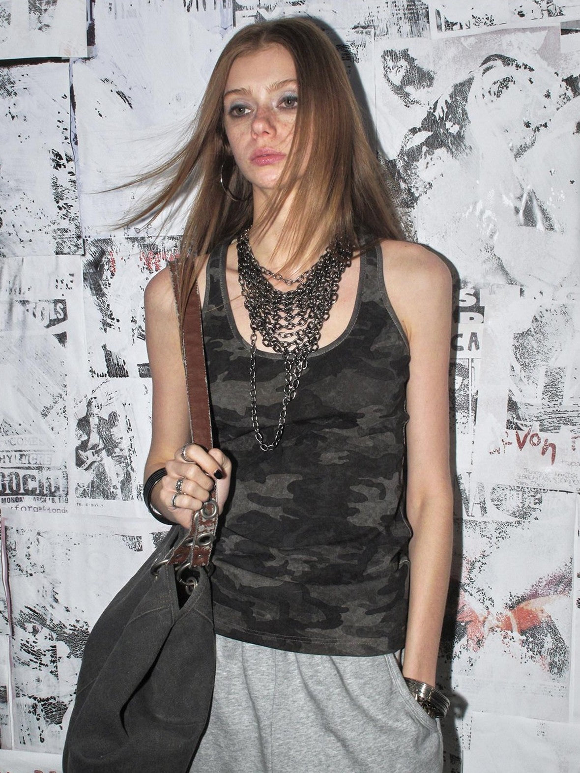 Dark Camouflage Back Line Print Racerback Slim Women'S Cotton Stretch Tank Tops