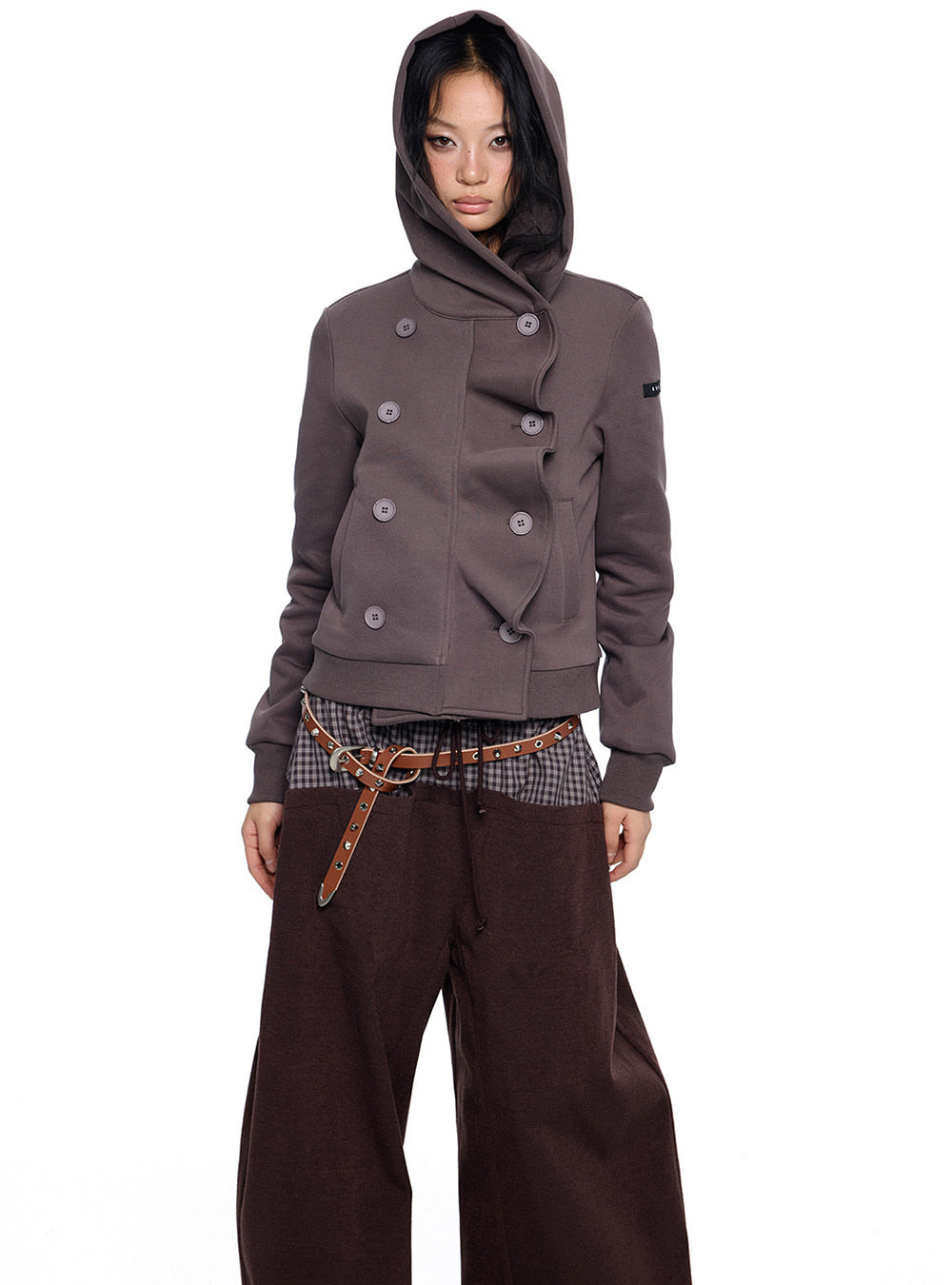 Layered Hood Double Button Jacket (2color)