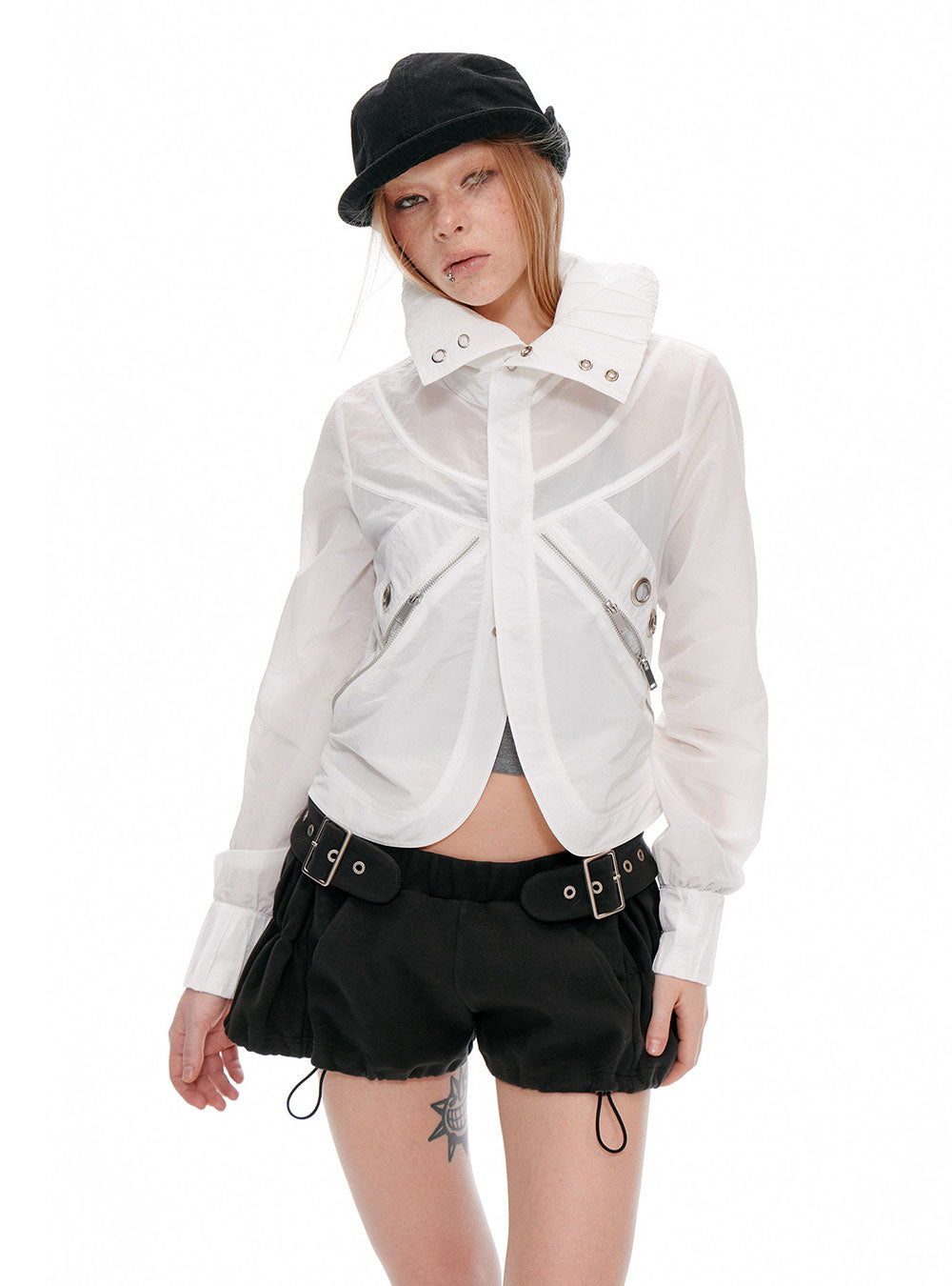 Sheer Structure Zip Jacket