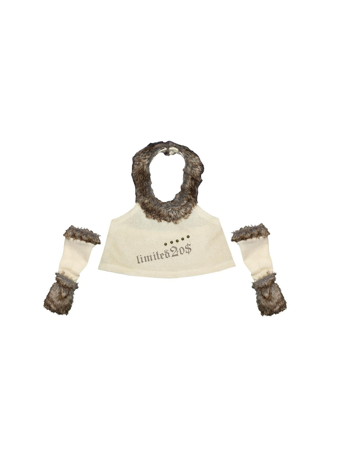 Original Halter Neck Cropped Cotton Unisex Khaki Numeric Print Tank Tops