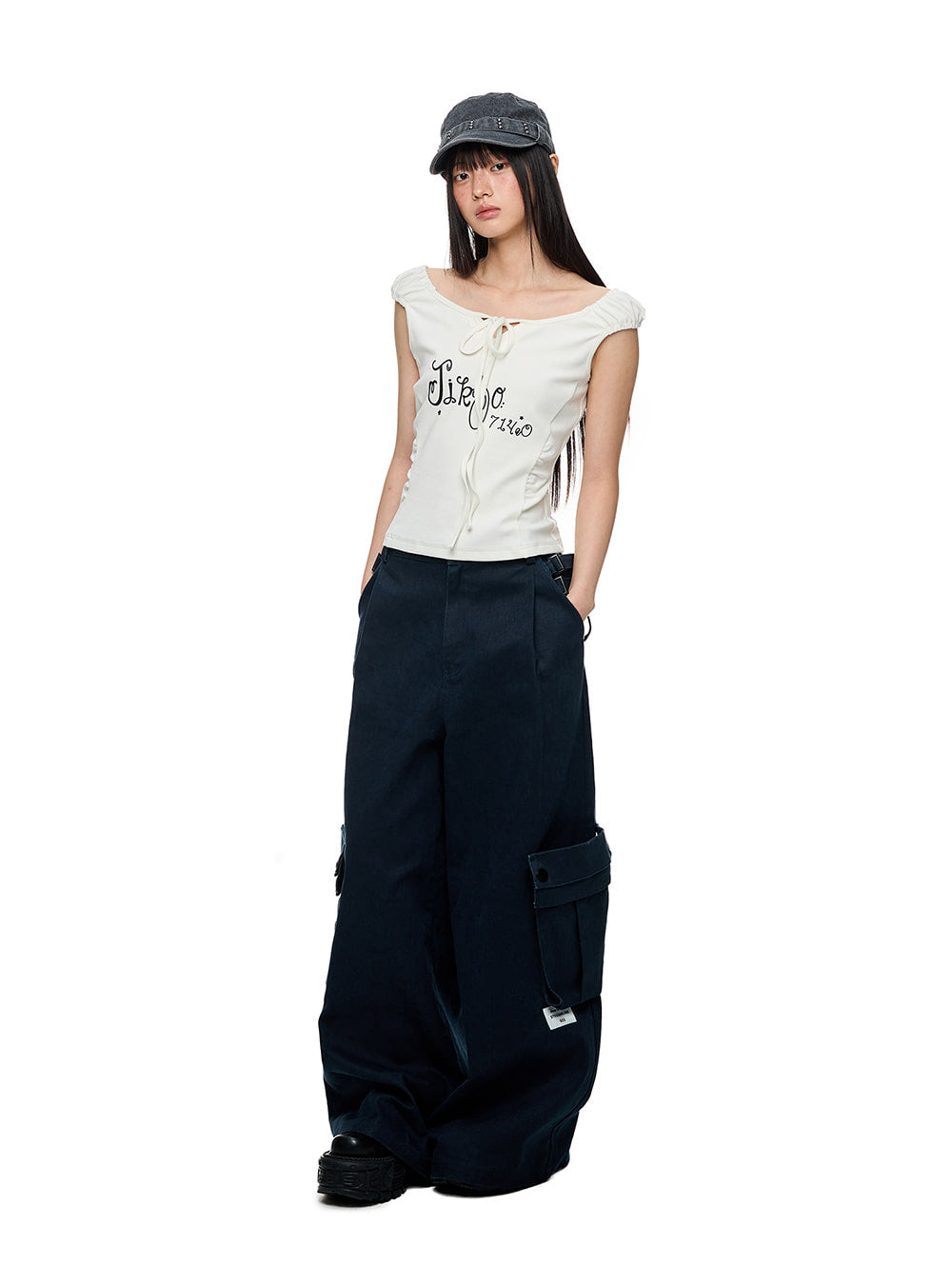 Detachable Butterfly Strap Work Pants