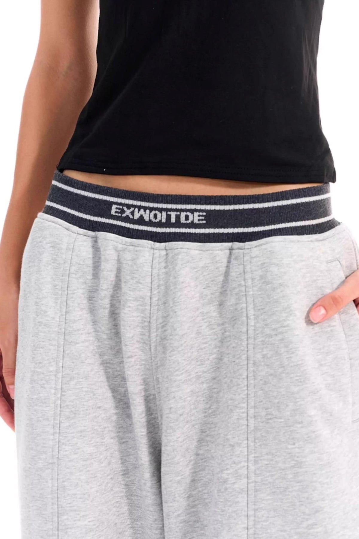 Contrast Ribbed Wide-Leg Pants