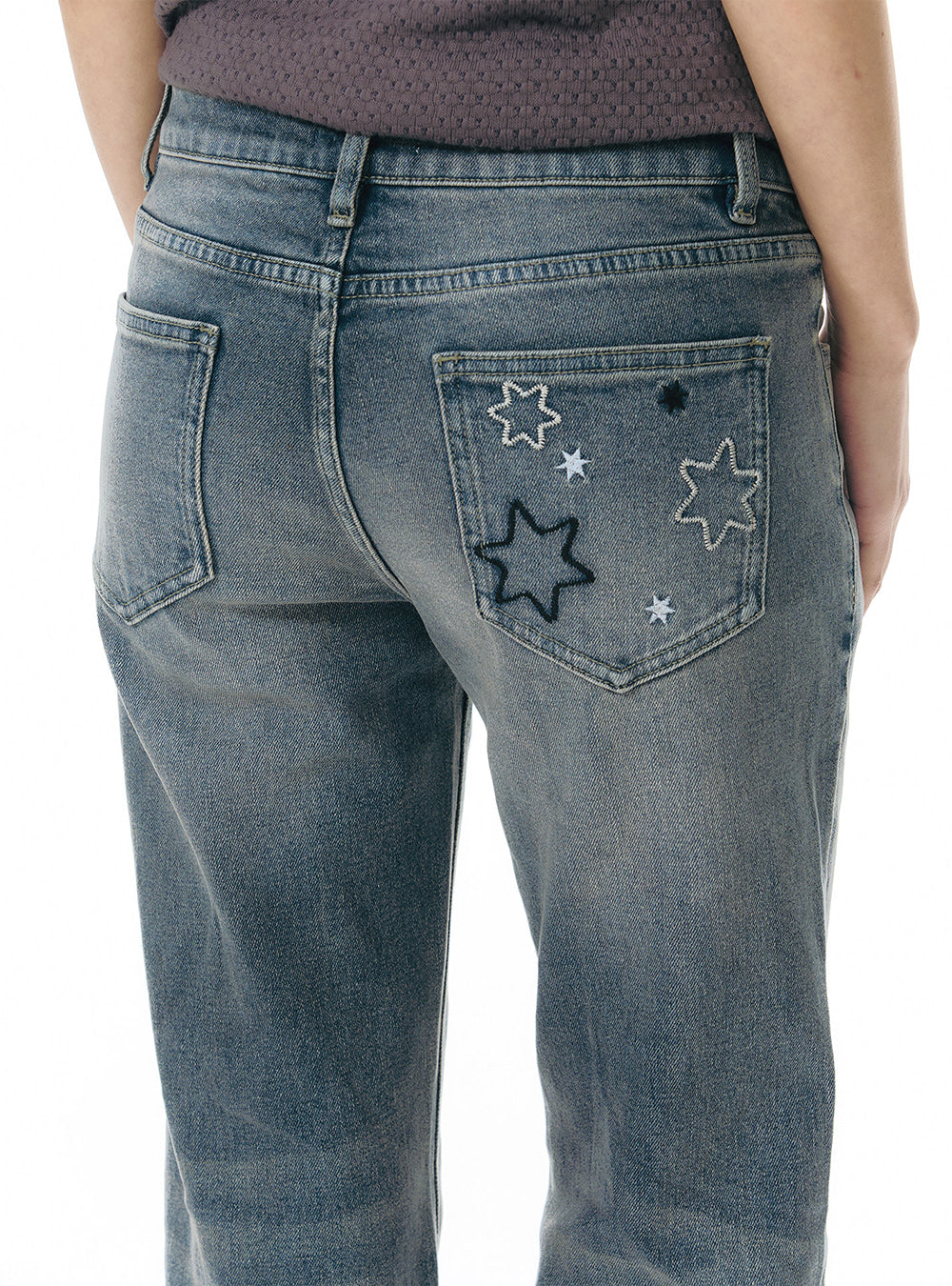 Washed Slim Bootcut Denim Pants