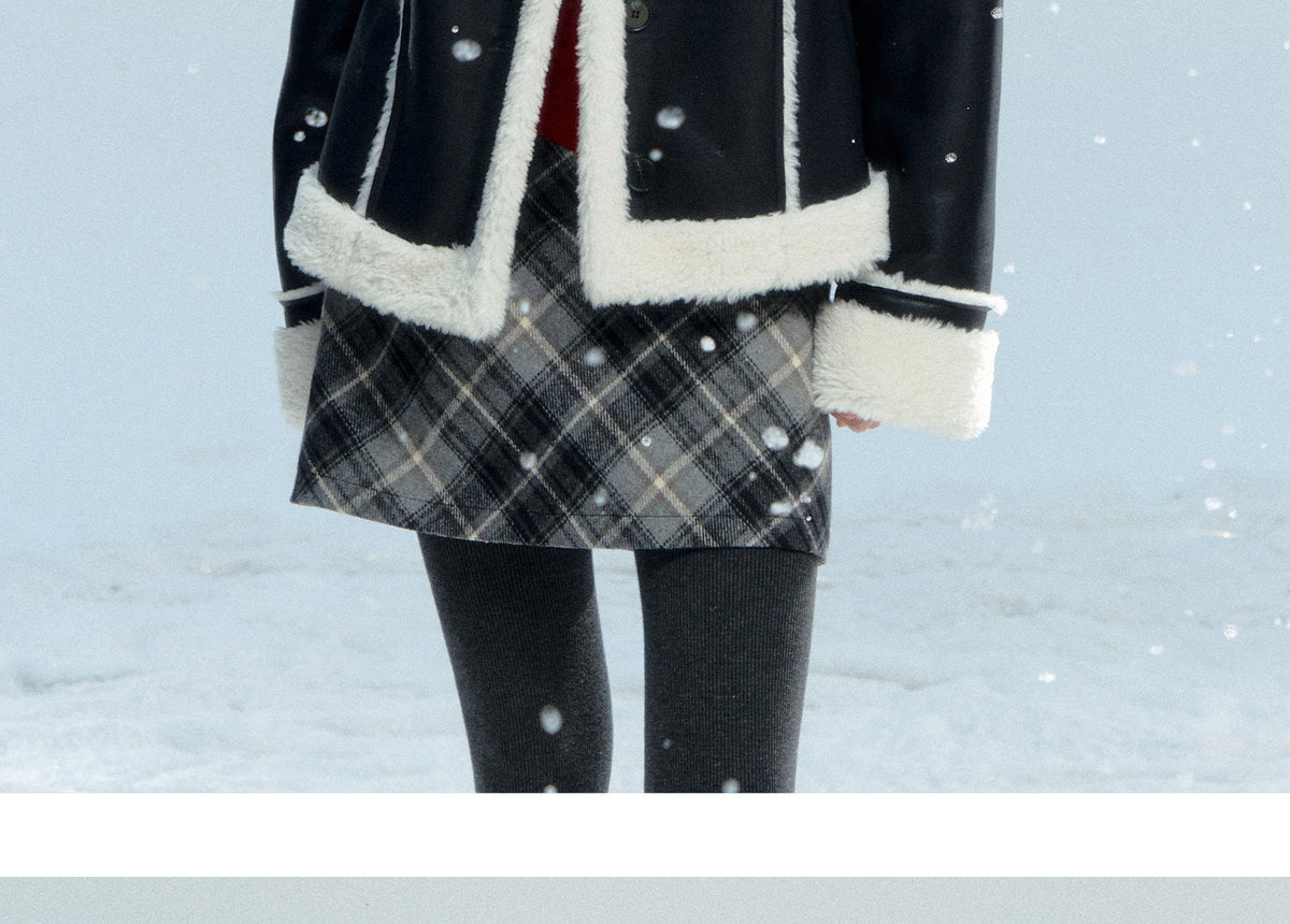 Soft Faux Leather Jacket With Faux Fur Details