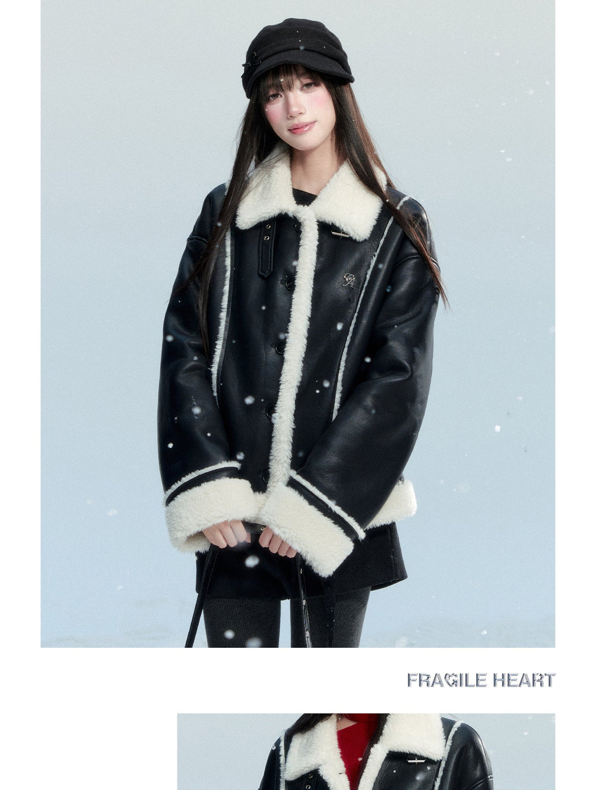 Soft Faux Leather Jacket With Faux Fur Details