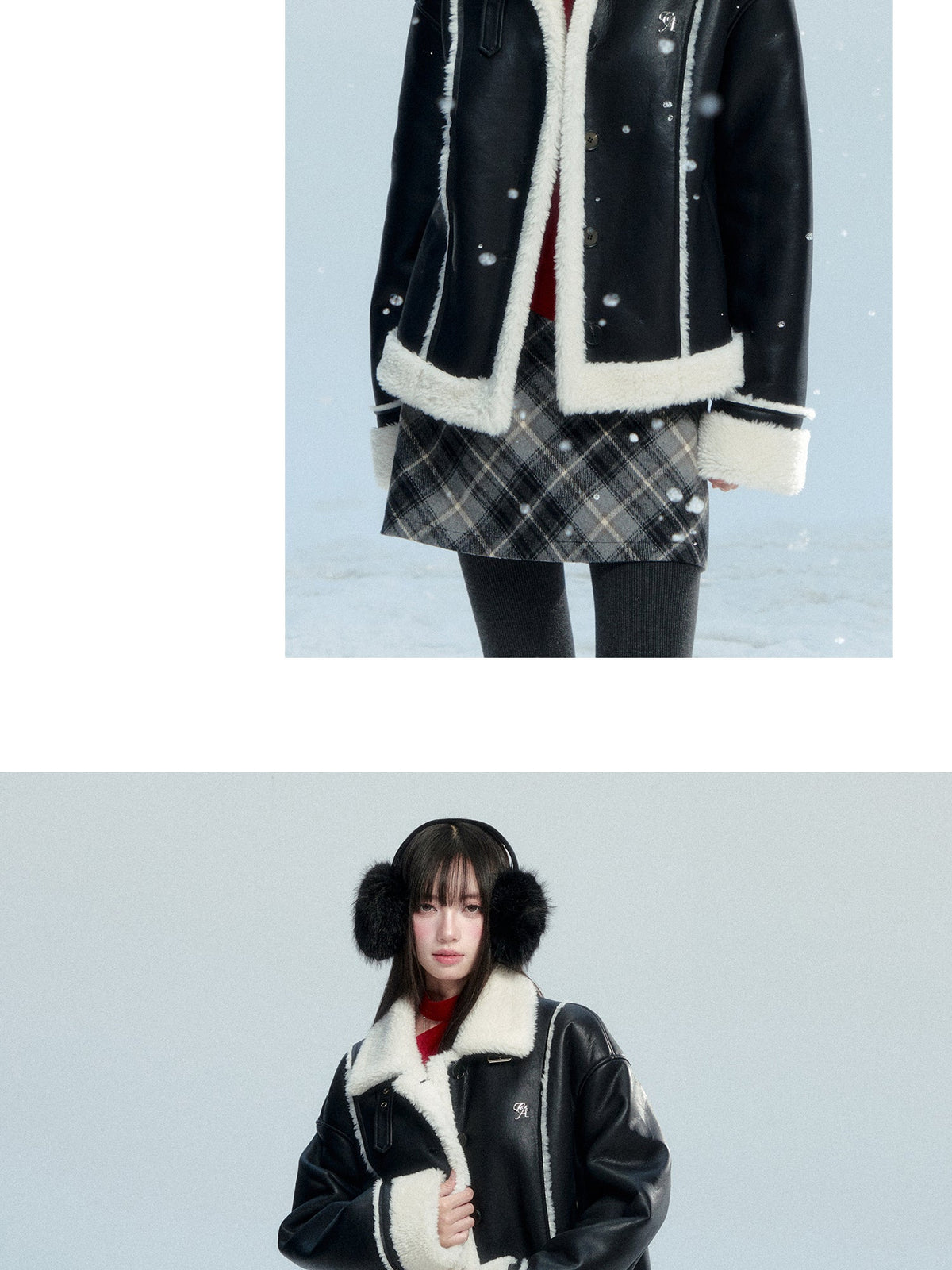 Soft Faux Leather Jacket With Faux Fur Details