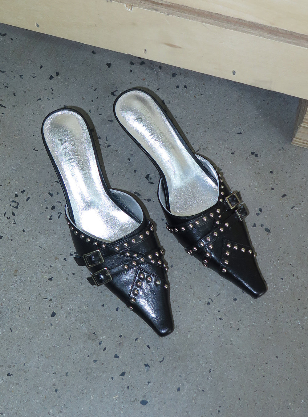 Chrome Ritual Mule Heels