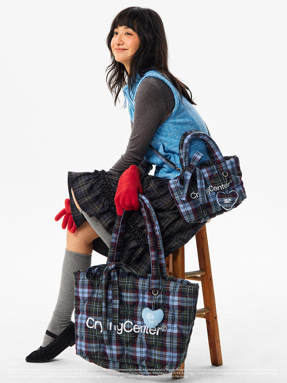 CryingCenter Check Cloud Shoulder Bag vol2