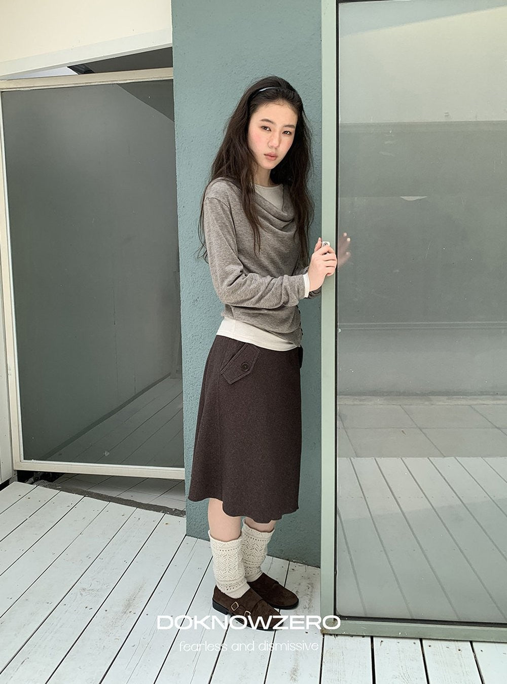 Chestnut Flap A-Line Skirt