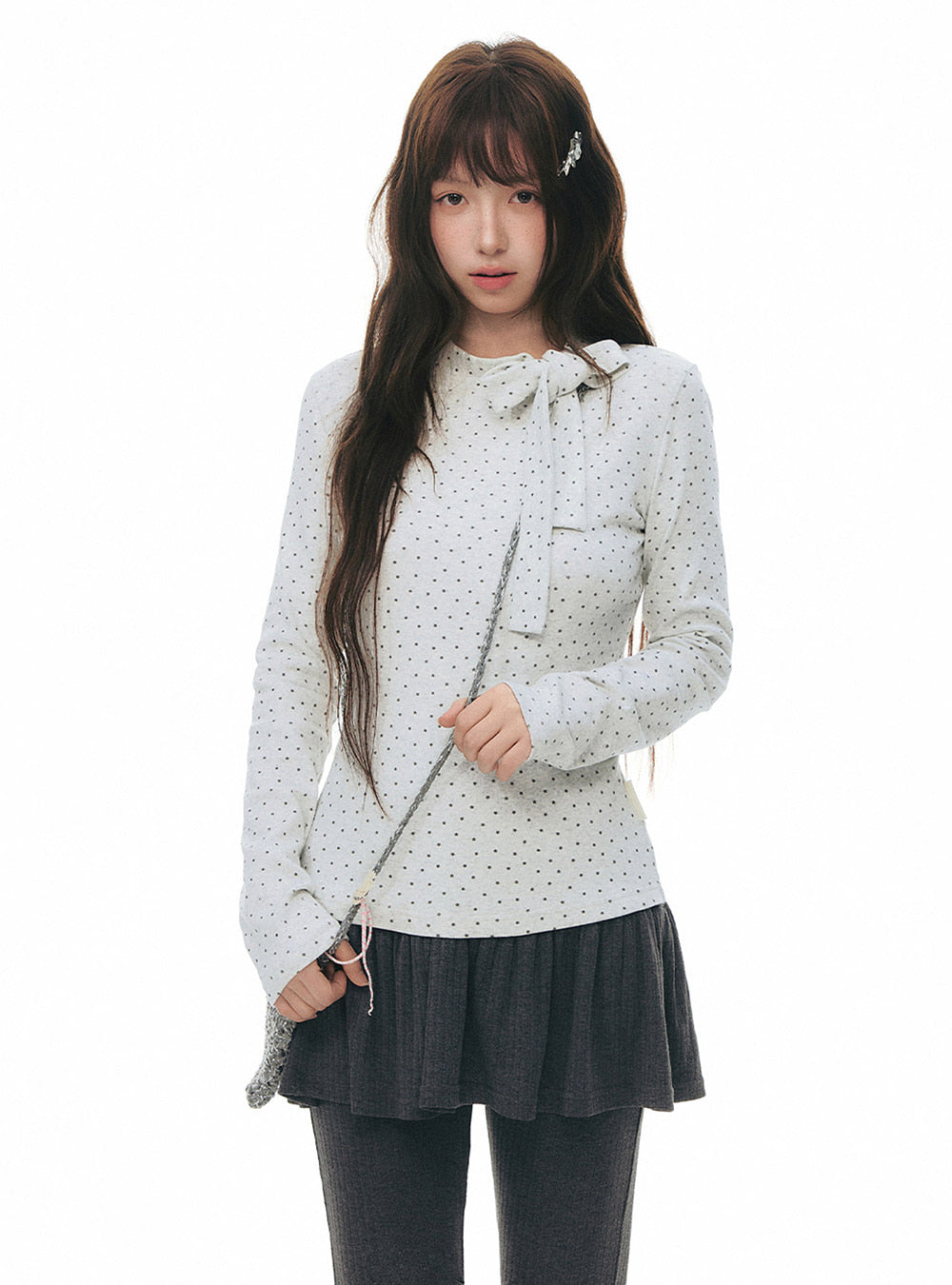 Twinkle Ribbon Slim Top (2color)
