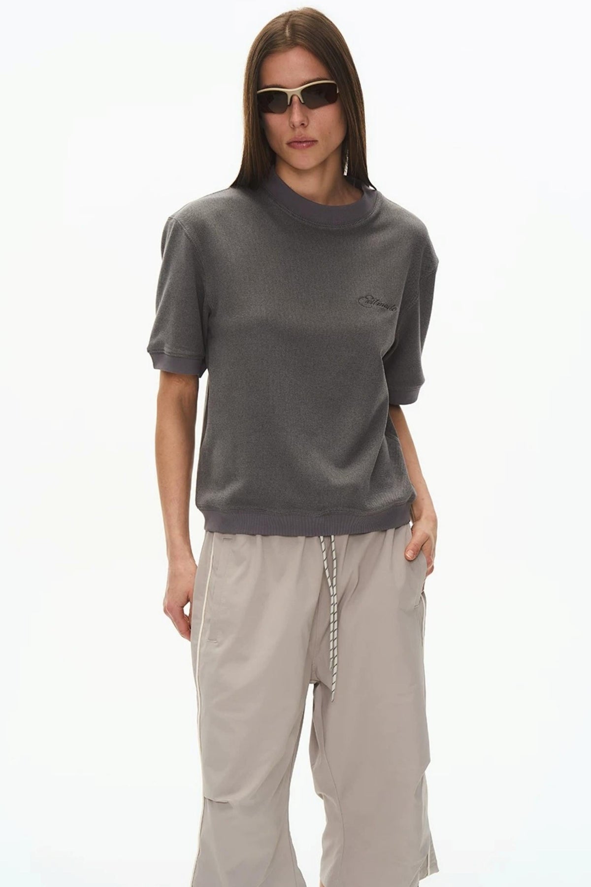 3D Velvet Round Neck T-Shirt