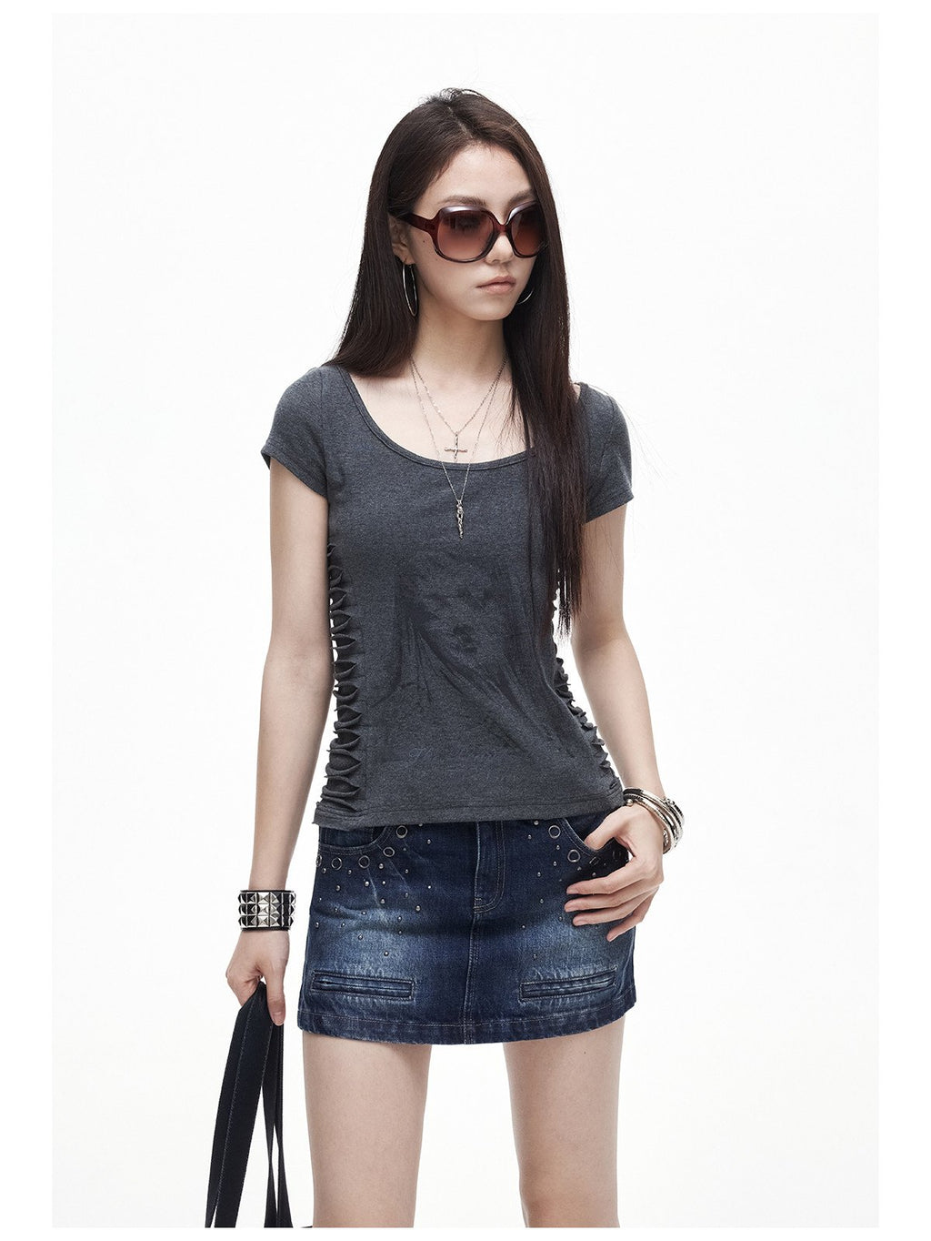 Side Ruched Sleek Top