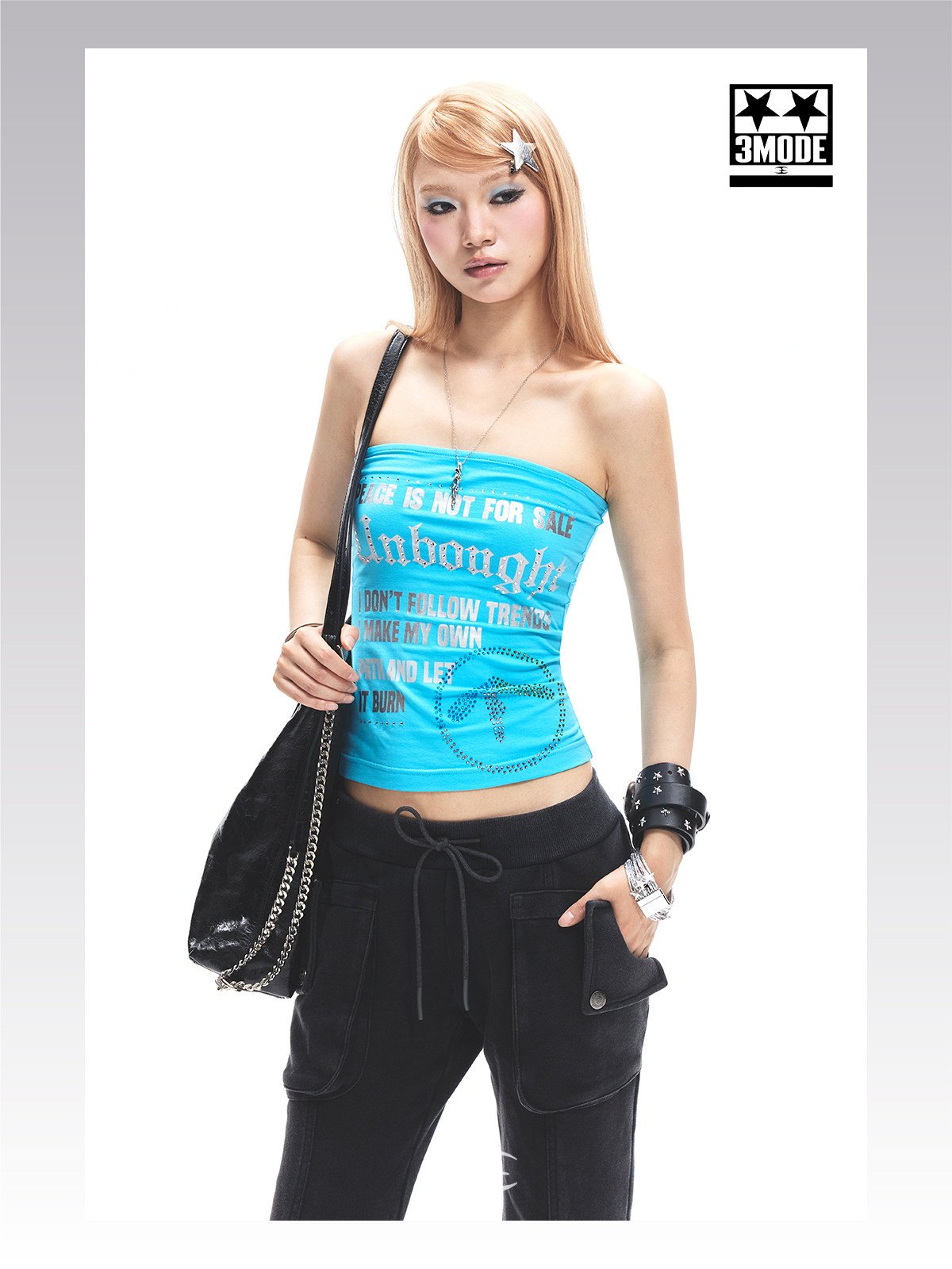 Unbought Letter Studded Tube Top