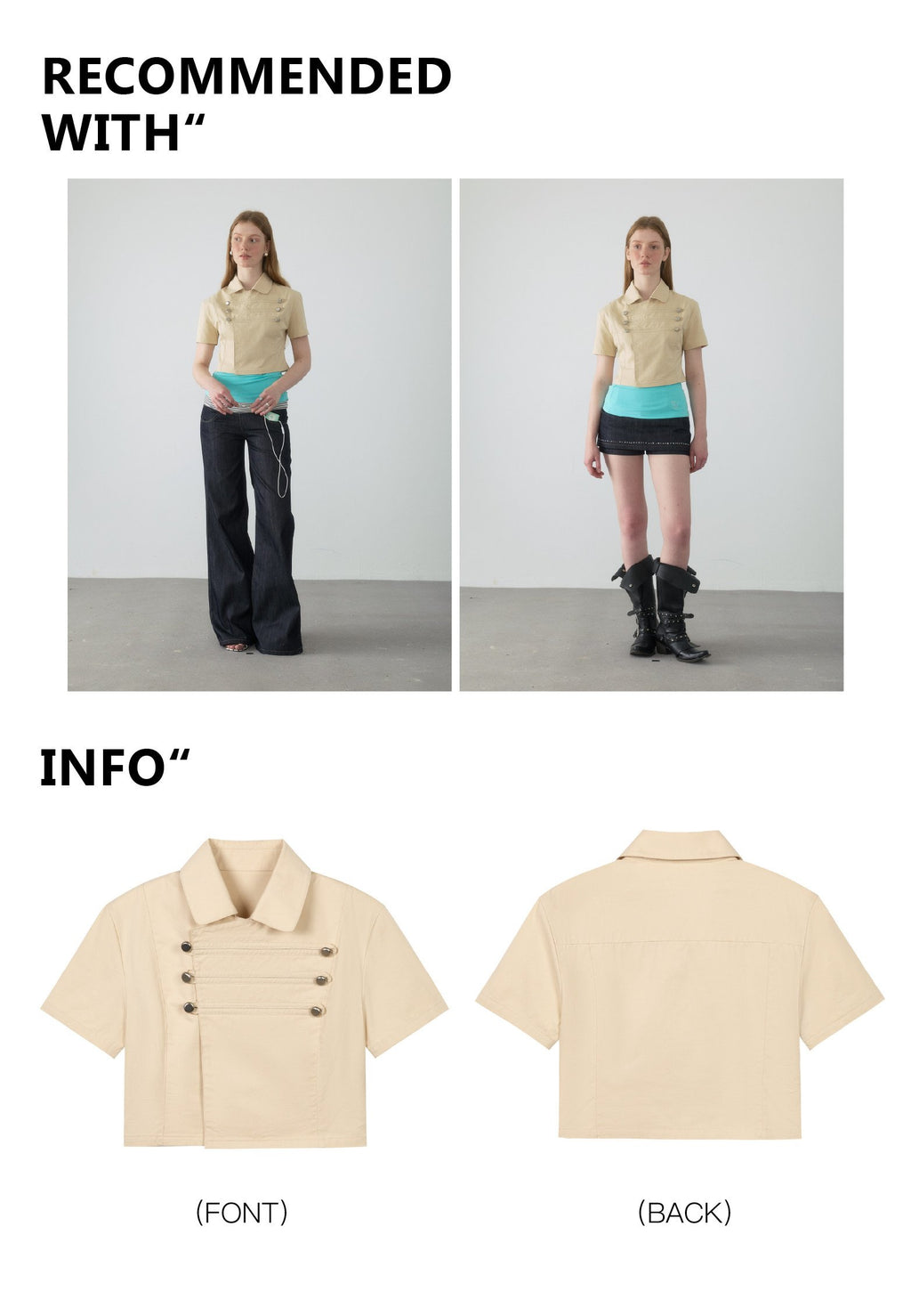Napoleon Button Crop Shirt