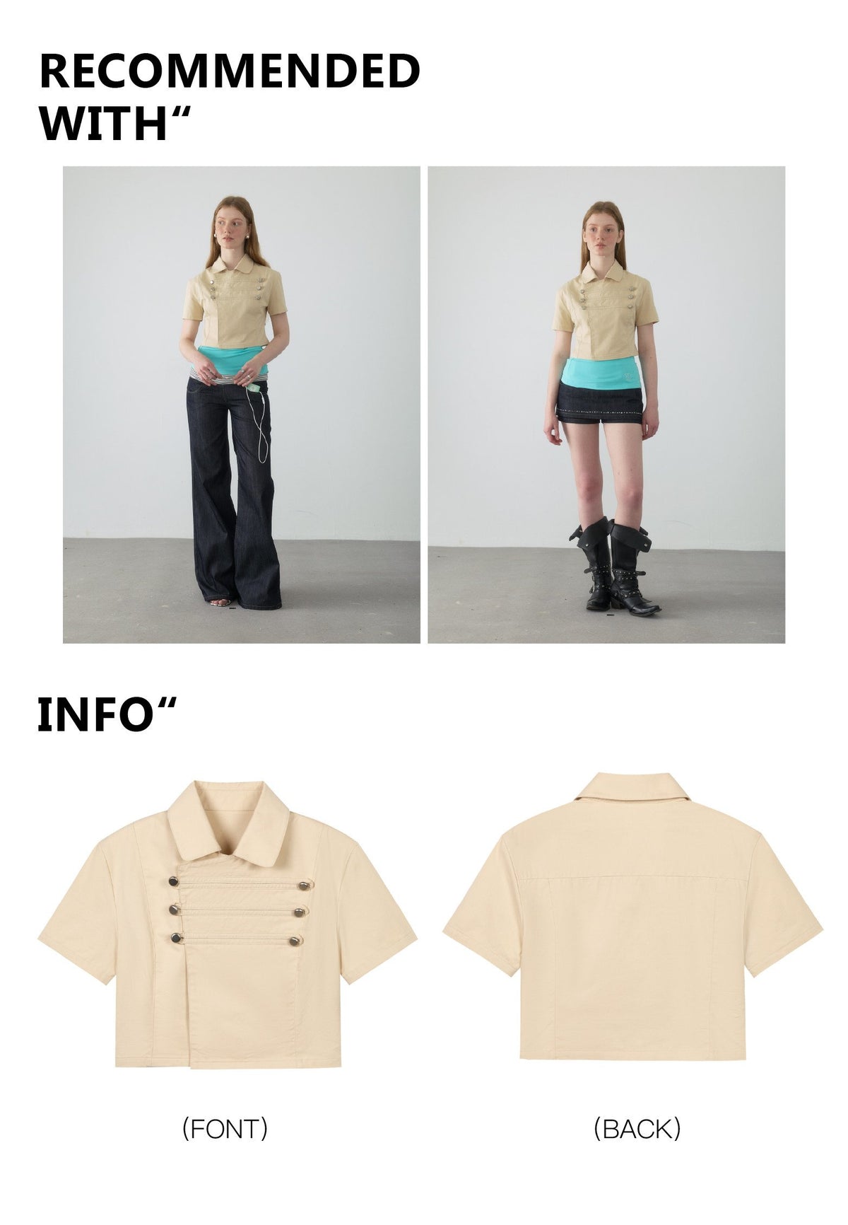 Napoleon Button Crop Shirt