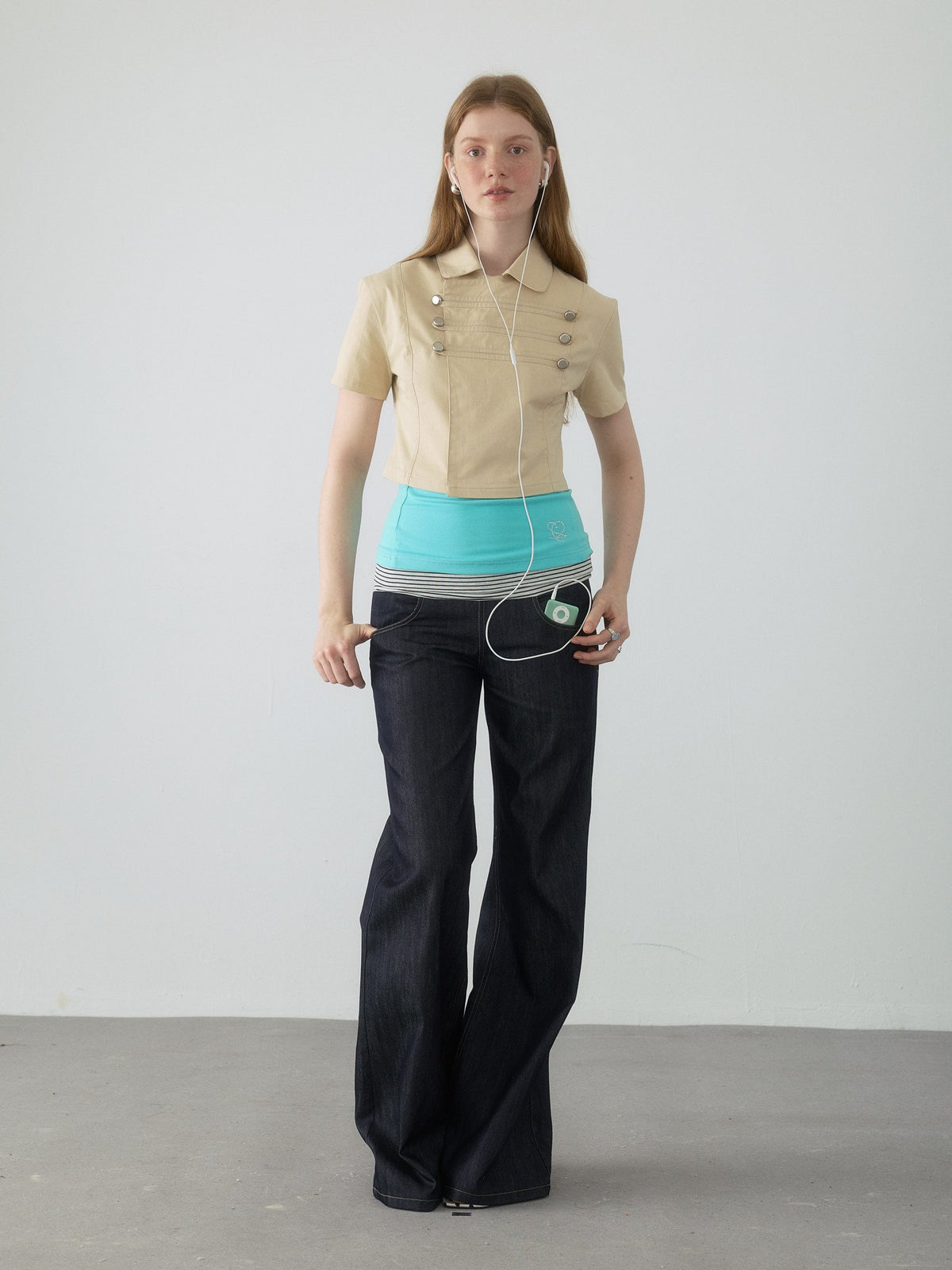 Napoleon Button Crop Shirt
