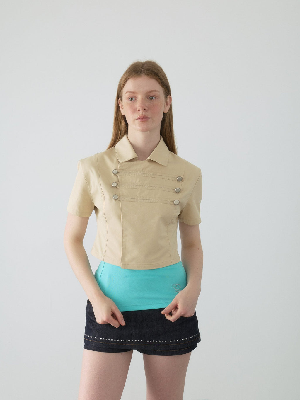 Napoleon Button Crop Shirt