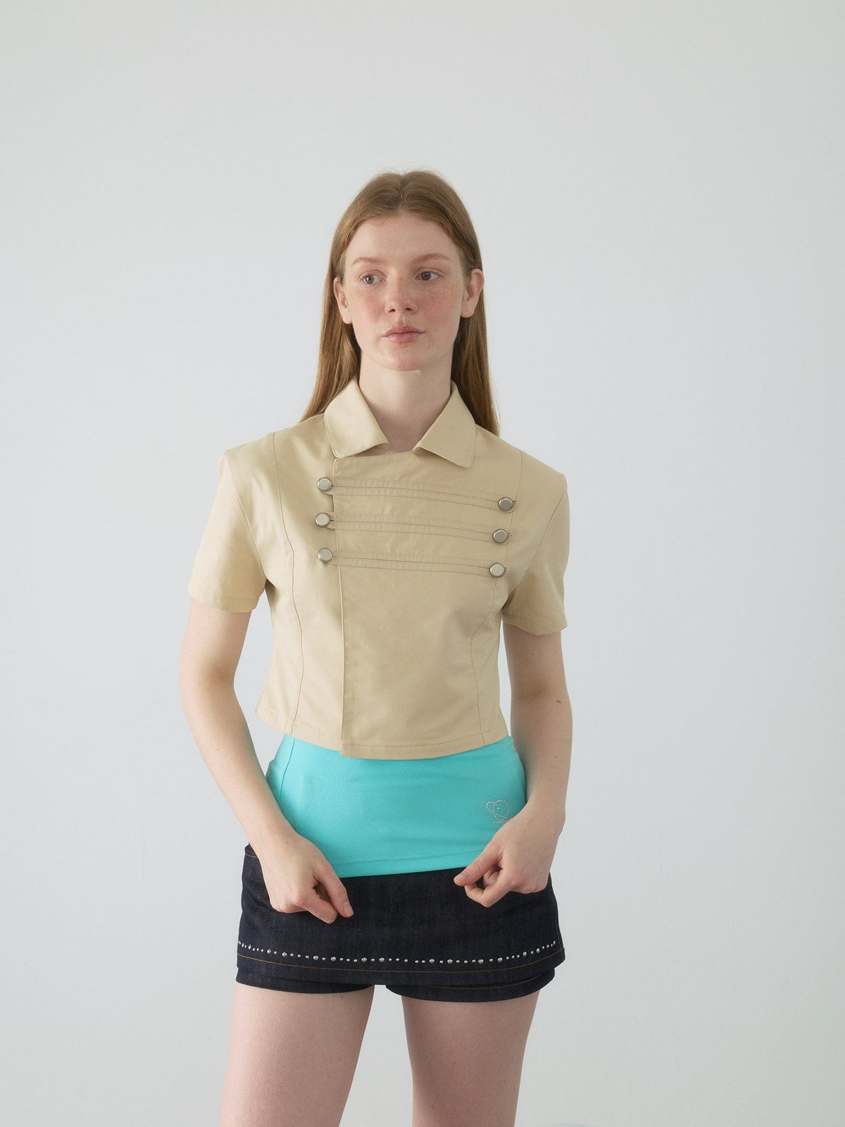 Napoleon Button Crop Shirt
