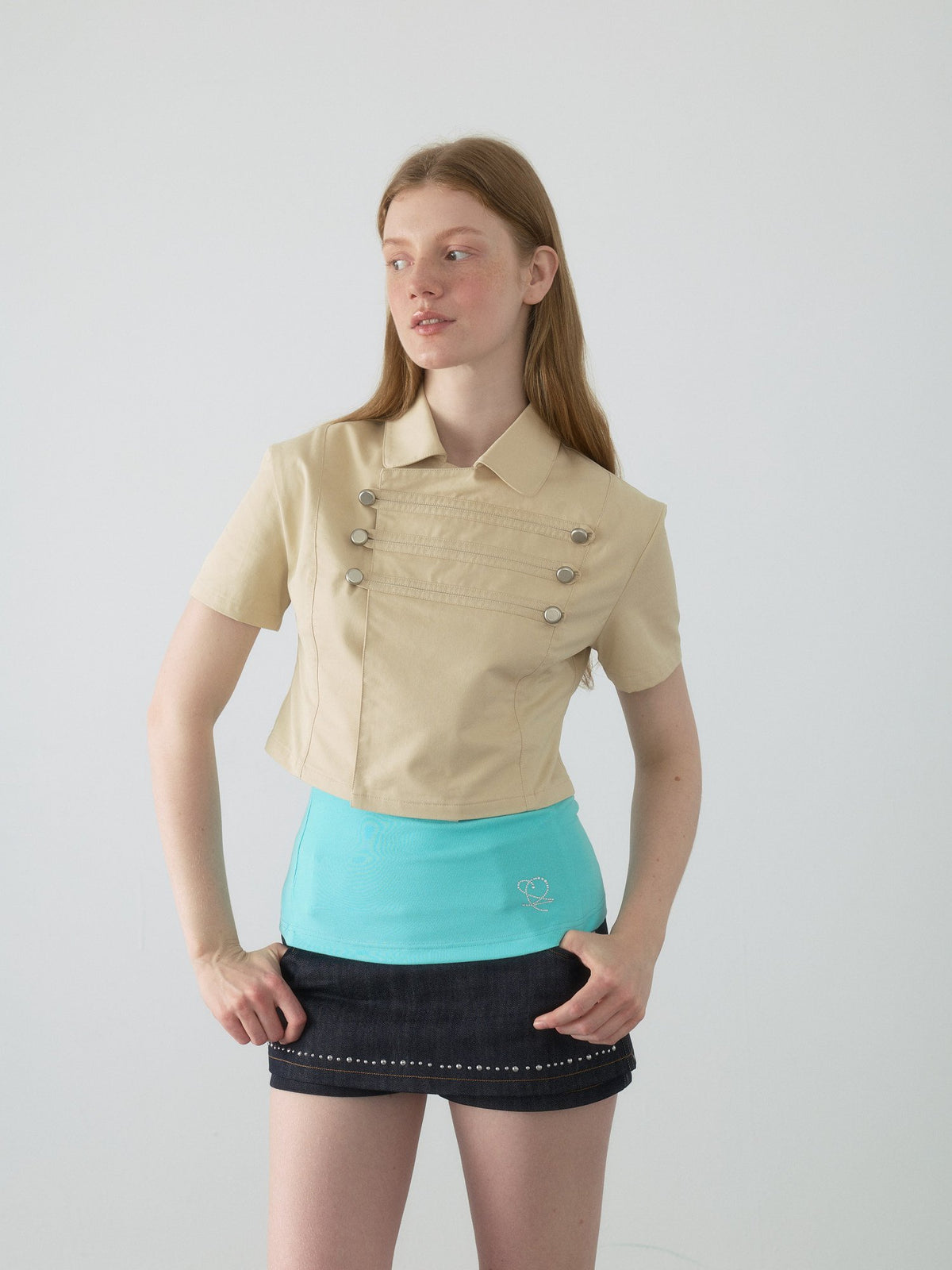 Napoleon Button Crop Shirt
