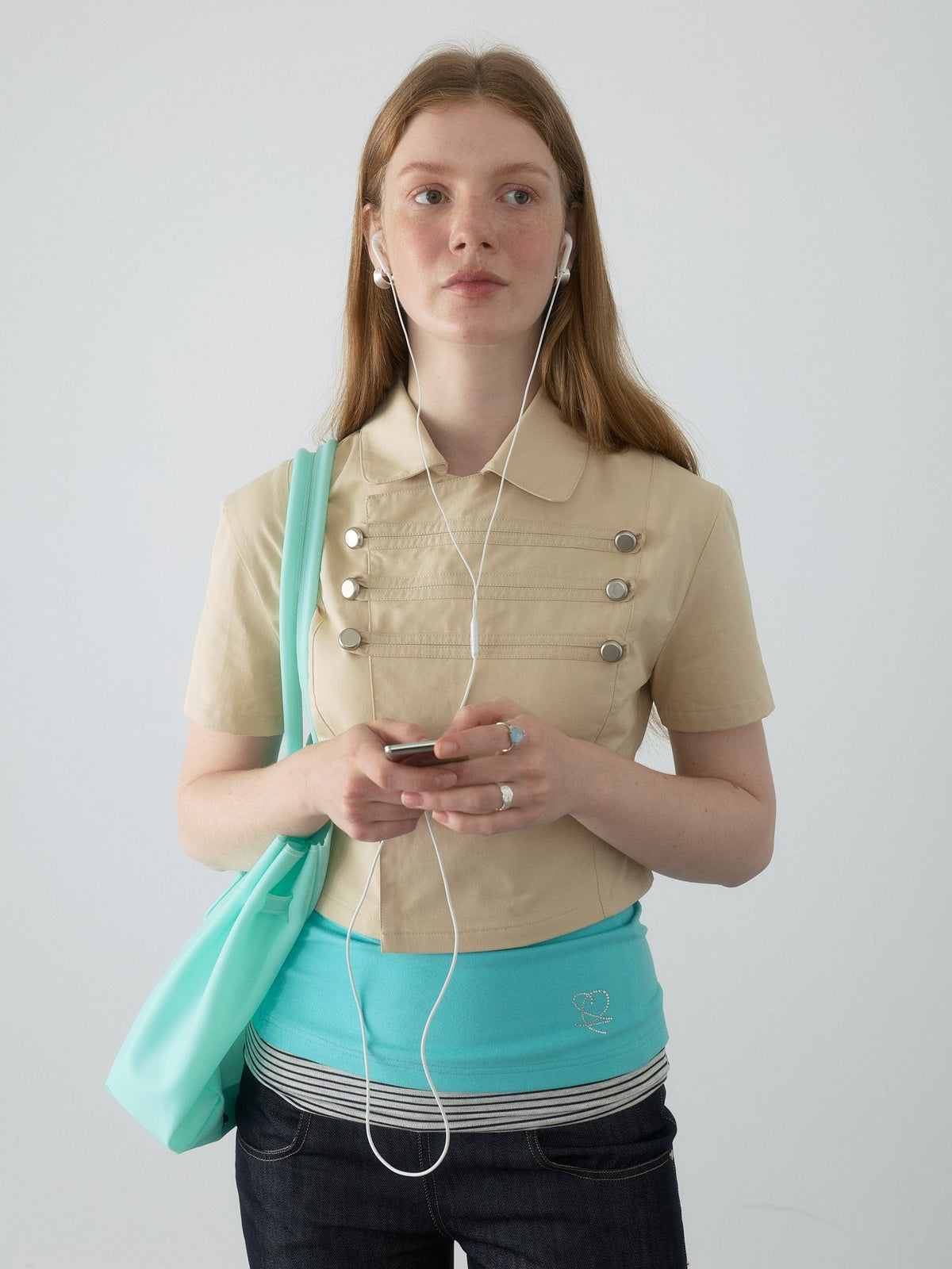 Napoleon Button Crop Shirt