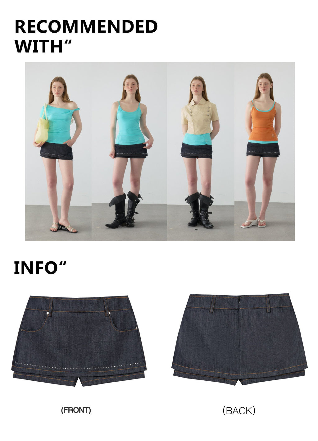 Spiral Stitch Denim Skirt