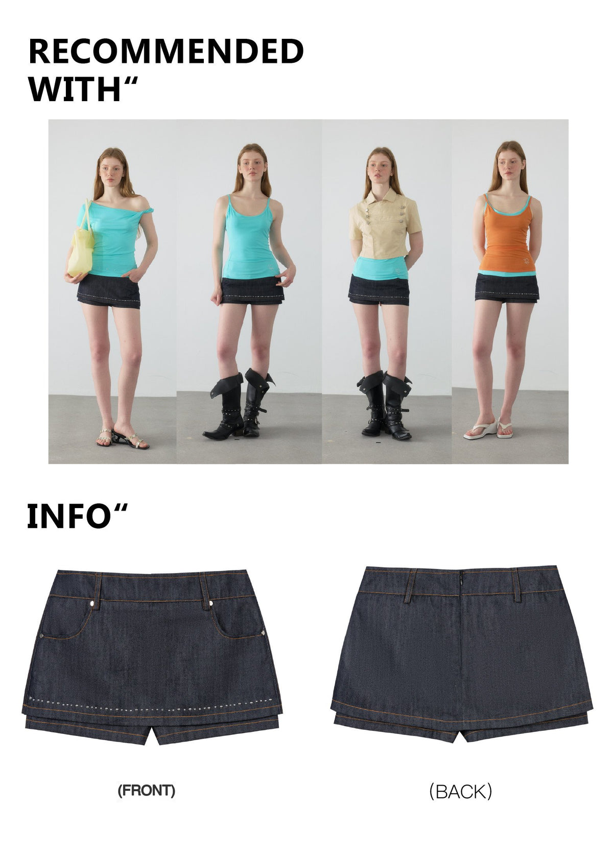 Spiral Stitch Denim Skirt