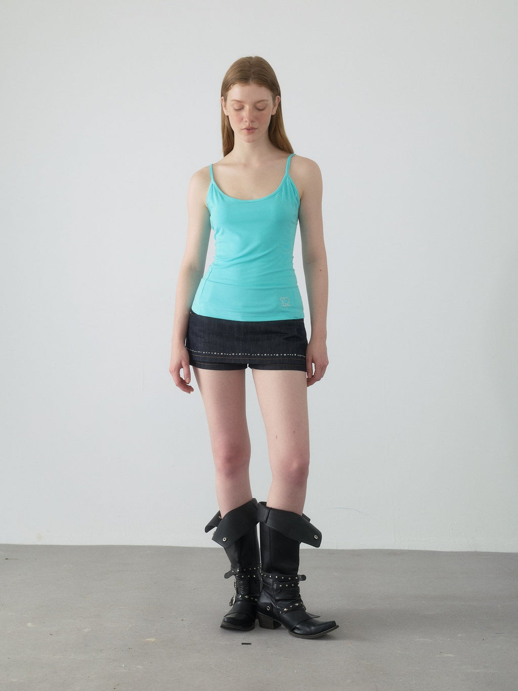 Spiral Stitch Denim Skirt