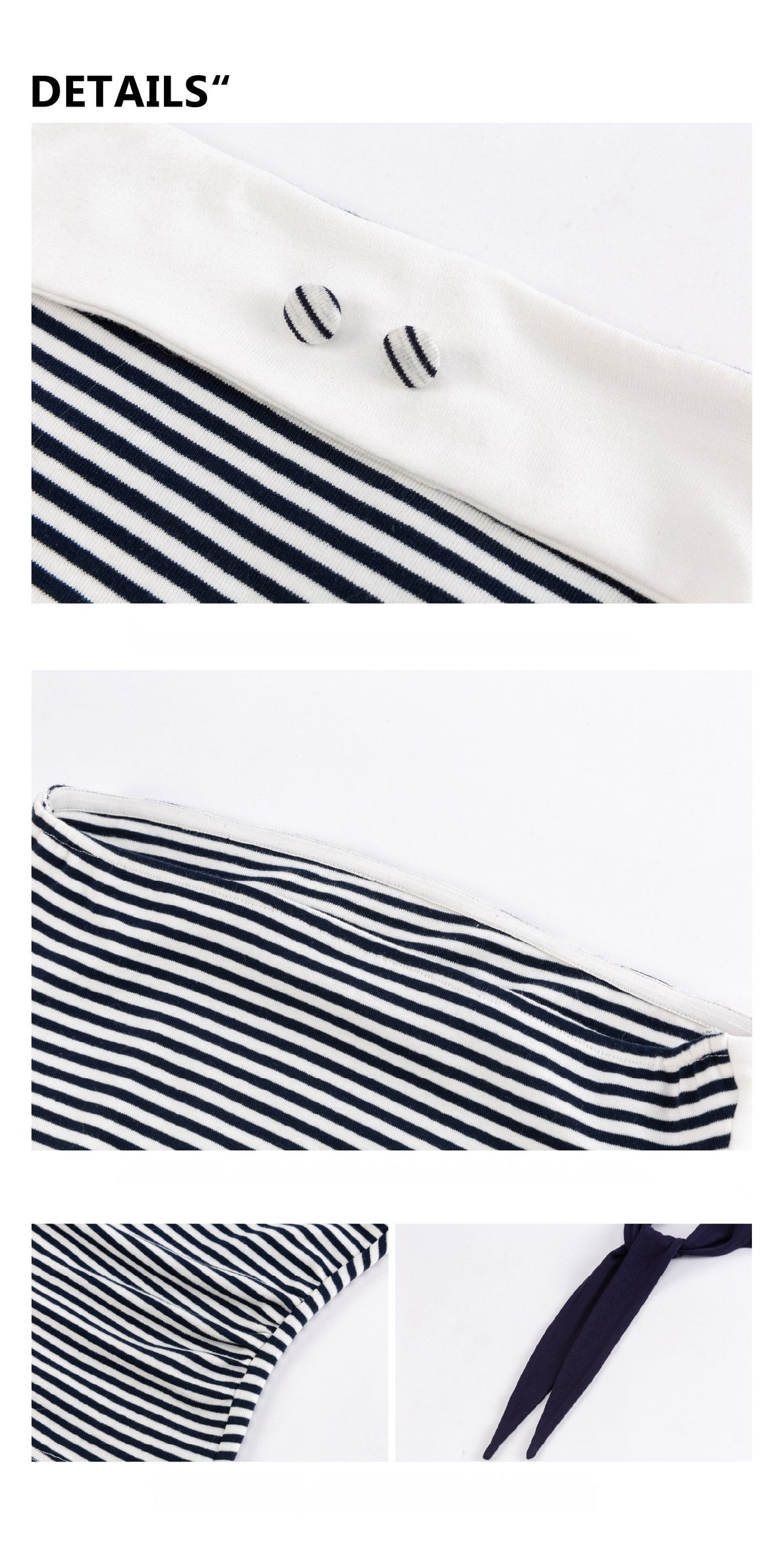 Navy Stripe Tie Top Set