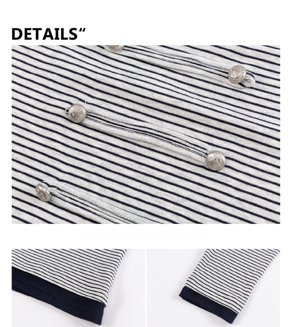 Nautical Stripe Off Shoulder Top