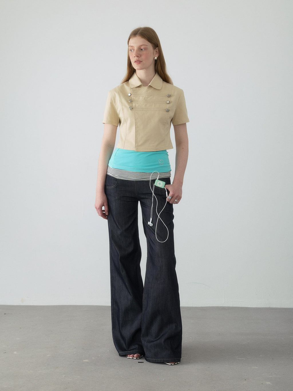 Spiral Stripe Bootcut Pants