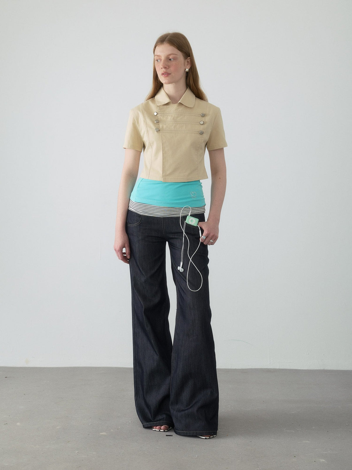 Spiral Stripe Bootcut Pants