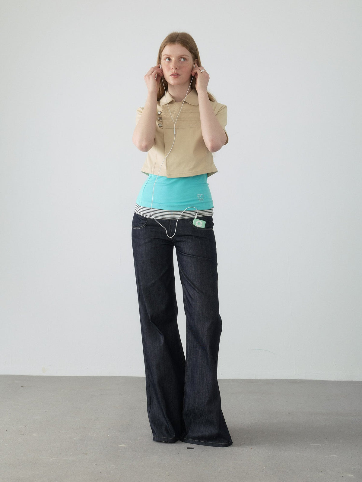 Spiral Stripe Bootcut Pants