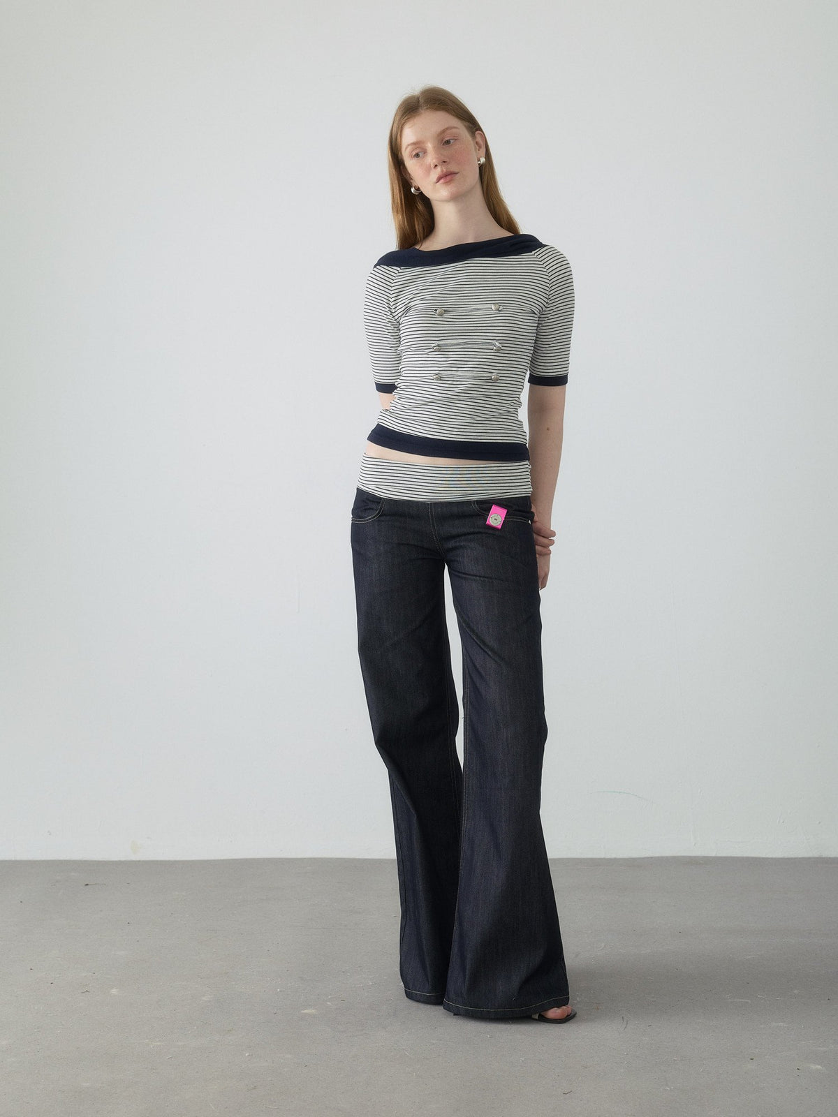 Spiral Stripe Bootcut Pants