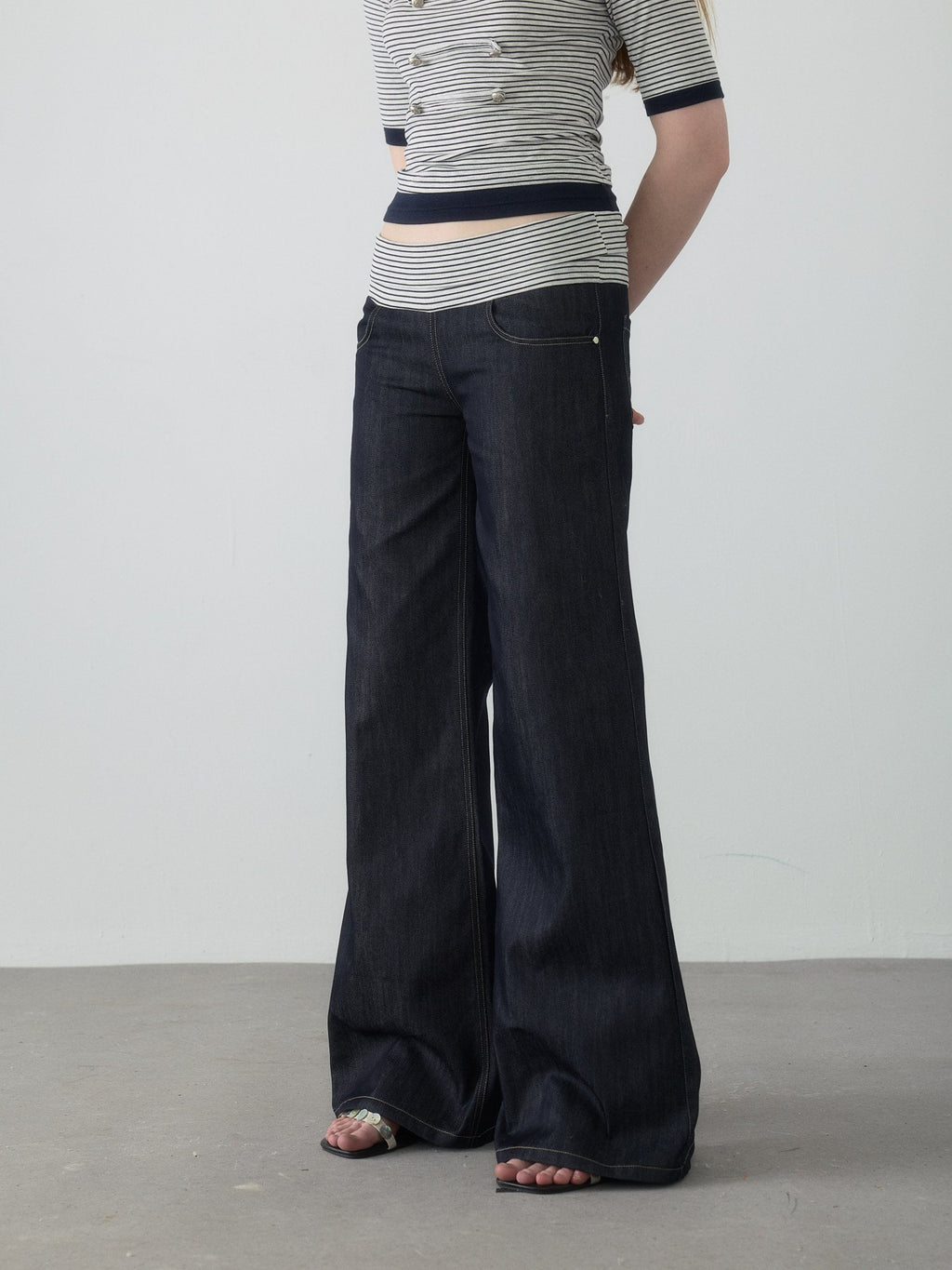 Spiral Stripe Bootcut Pants