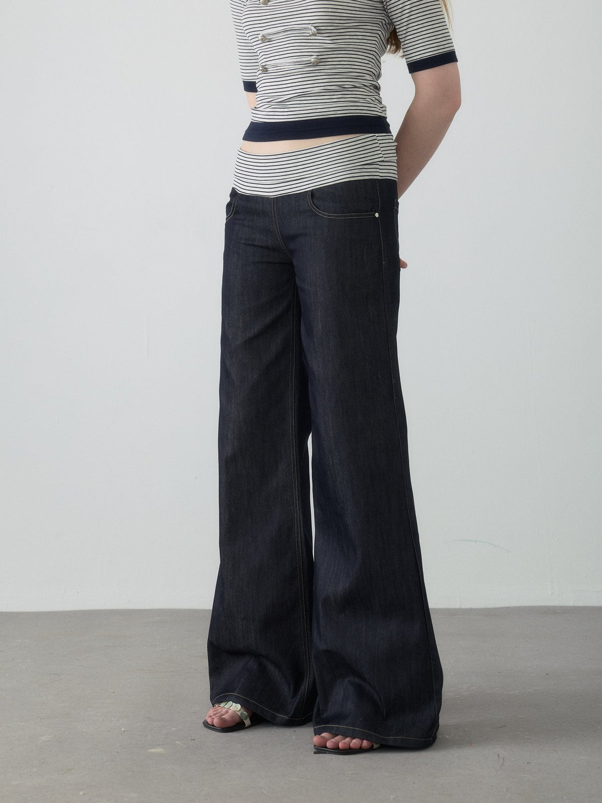 Spiral Stripe Bootcut Pants