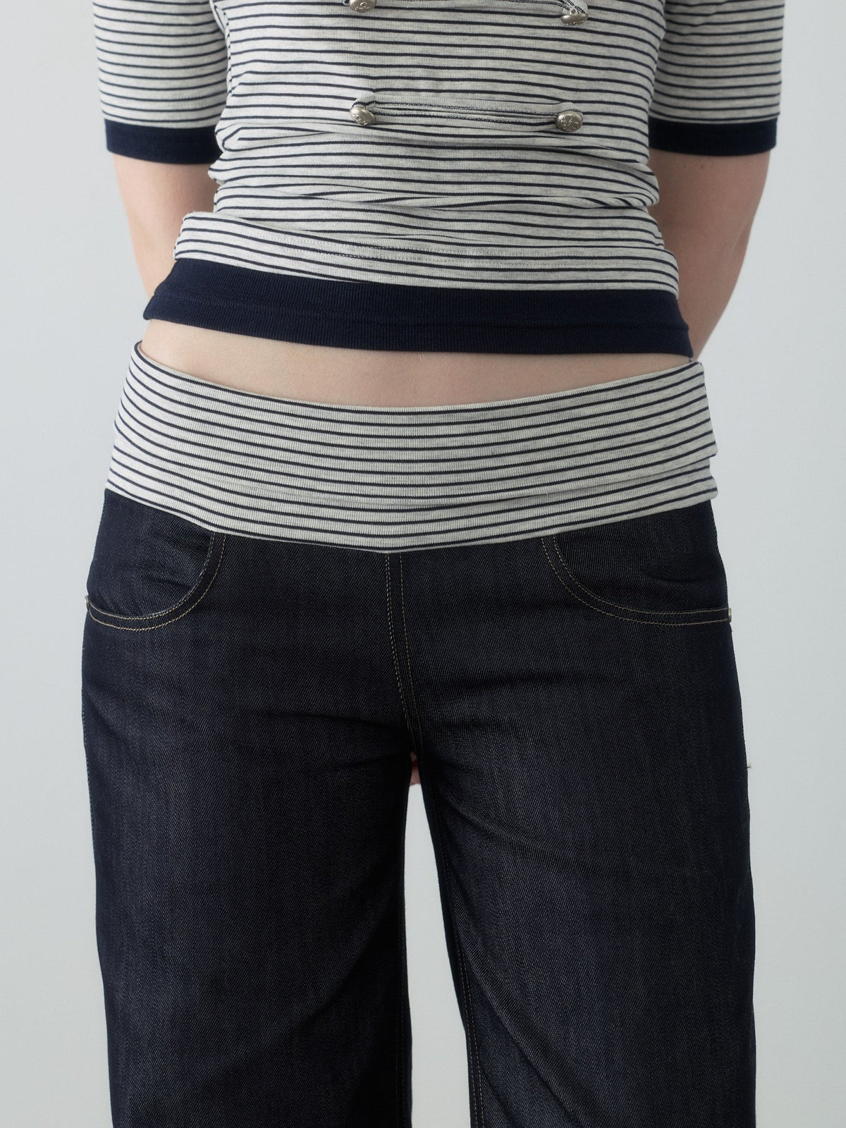 Spiral Stripe Bootcut Pants