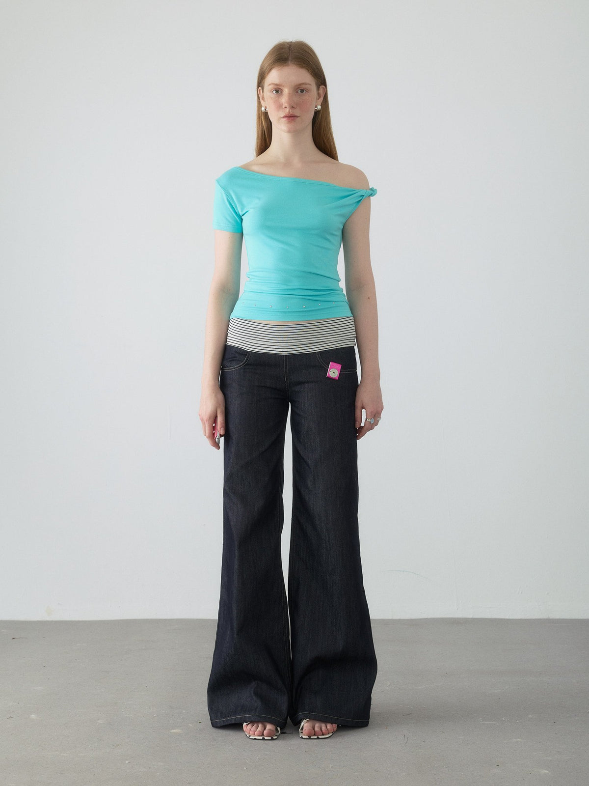 Spiral Stripe Bootcut Pants