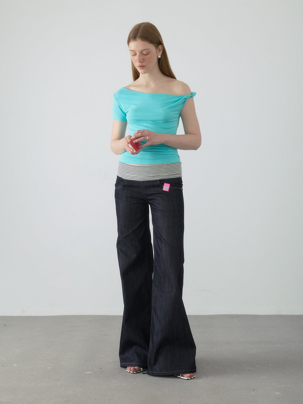 Spiral Stripe Bootcut Pants