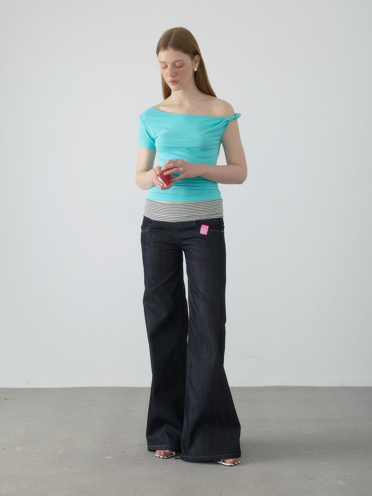 Spiral Stripe Bootcut Pants